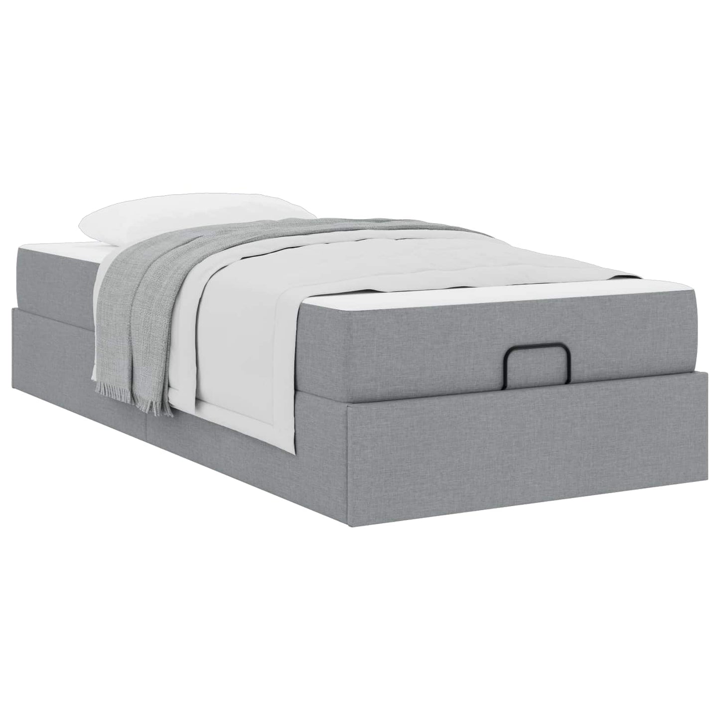 Struttura letto con materasso 2 pcs Grigio chiaro Tessuto | homemem39