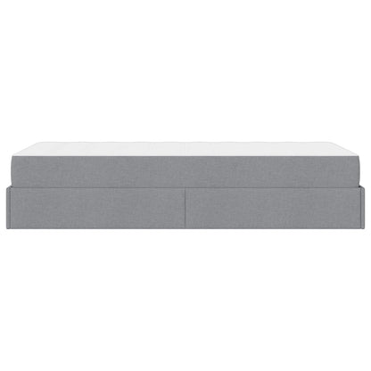 Struttura letto con materasso 2 pcs Grigio chiaro Tessuto | homemem39