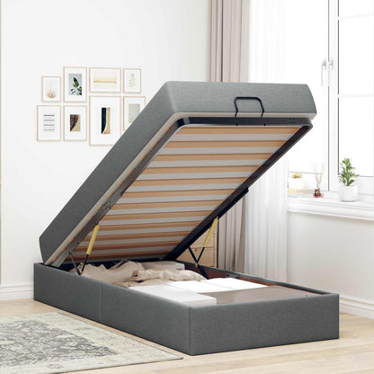 Struttura letto con materasso 2 pcs Grigio Sfumato Tessuto | homemem39