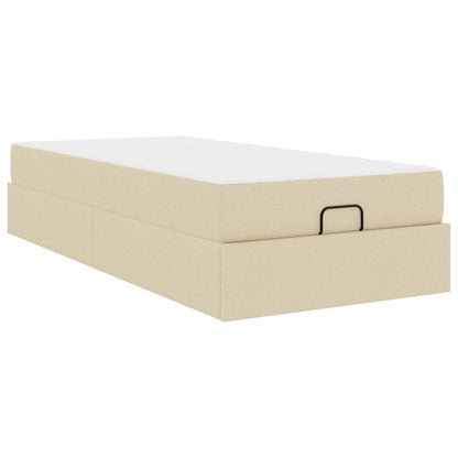 Struttura letto con materasso con materasso 2 pcs Crema Tessuto