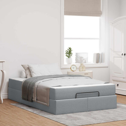 Struttura letto con materasso 2 pcs Grigio chiaro Tessuto | homemem39