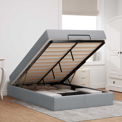 Struttura letto con materasso 2 pcs Grigio chiaro Tessuto | homemem39