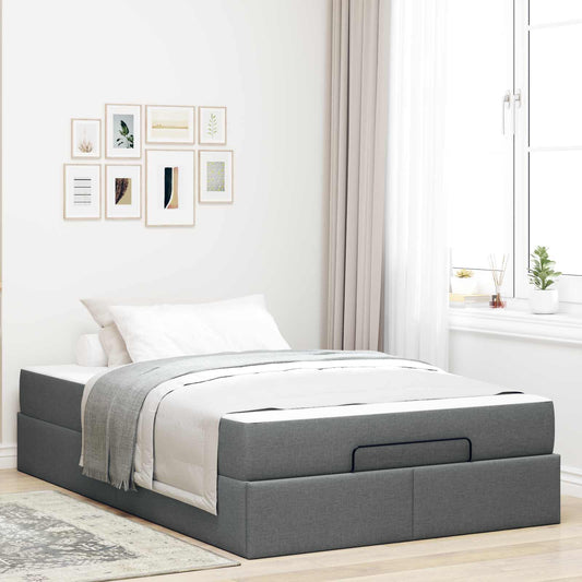 Struttura letto con materasso 2 pcs Grigio Sfumato Tessuto | homemem39