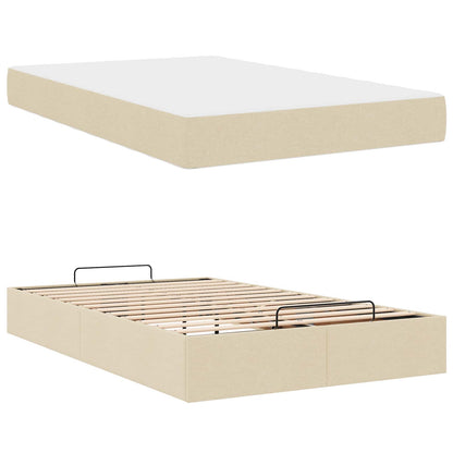 Struttura letto con materasso con materasso 2 pcs Crema Tessuto
