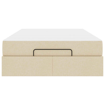 Struttura letto con materasso con materasso 2 pcs Crema Tessuto