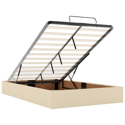 Struttura letto con materasso con materasso 2 pcs Crema Tessuto