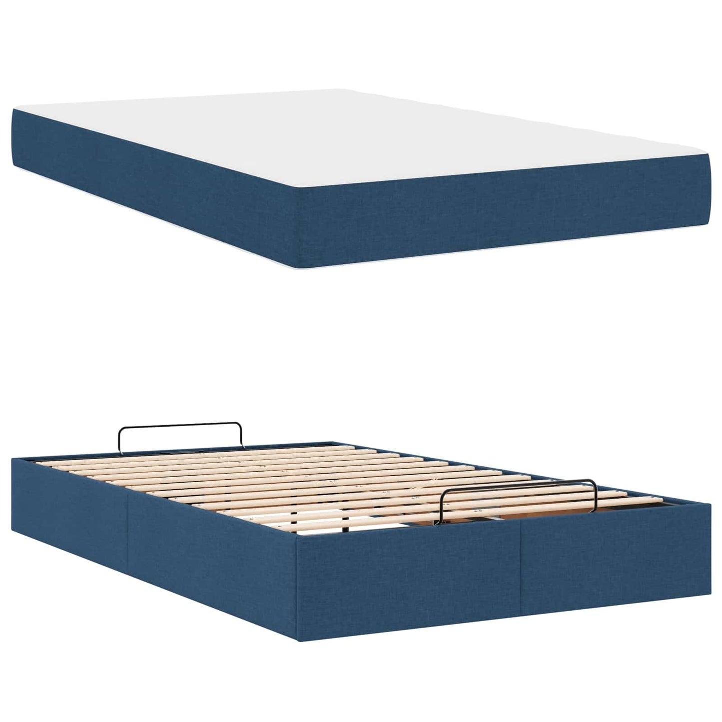 Struttura letto con materasso 2 pcs Blu Tessuto | homemem39