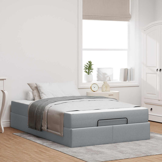 Struttura letto con materasso 2 pcs Grigio chiaro Tessuto