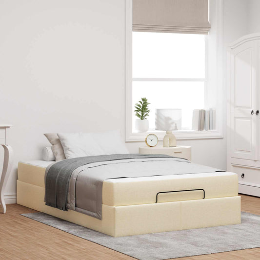 Struttura letto con materasso 2 pcs Crema Tessuto