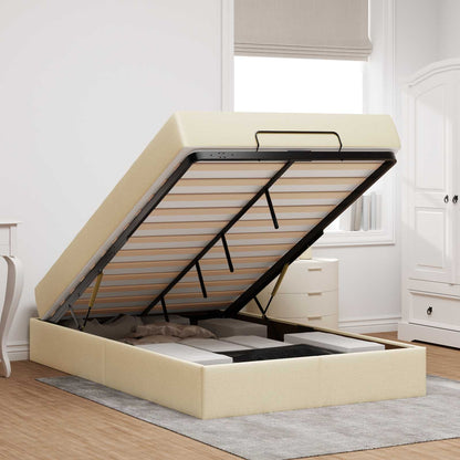 Struttura letto con materasso 2 pcs Crema Tessuto | homemem39