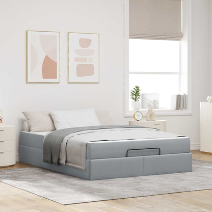 Struttura letto con materasso 2 pcs Grigio chiaro Tessuto | homemem39