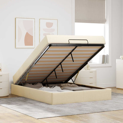 Struttura letto con materasso 2 pcs Crema Tessuto | homemem39