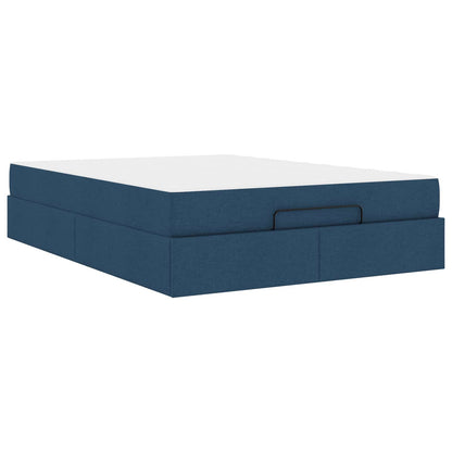Struttura letto con materasso 2 pcs Blu Tessuto | homemem39