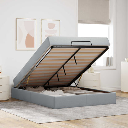 Struttura letto con materasso 2 pcs Grigio chiaro Tessuto | homemem39