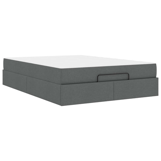 Struttura letto con materasso 2 pcs Grigio Sfumato Tessuto
