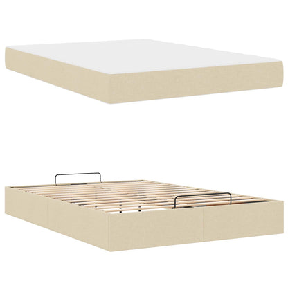 Struttura letto con materasso con materasso 2 pcs Crema Tessuto