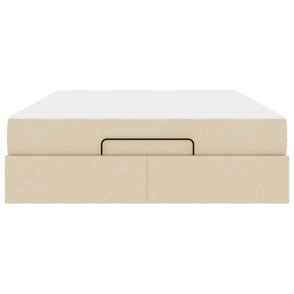 Struttura letto con materasso con materasso 2 pcs Crema Tessuto