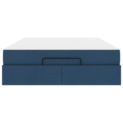 Struttura letto con materasso con materasso 2 pcs Blu Tessuto