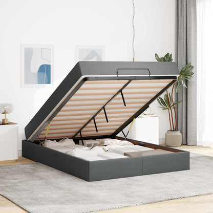 Struttura letto con materasso 2 pcs Grigio Sfumato Tessuto | homemem39