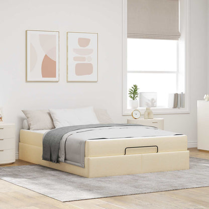 Struttura letto con materasso 2 pcs Crema Tessuto | homemem39