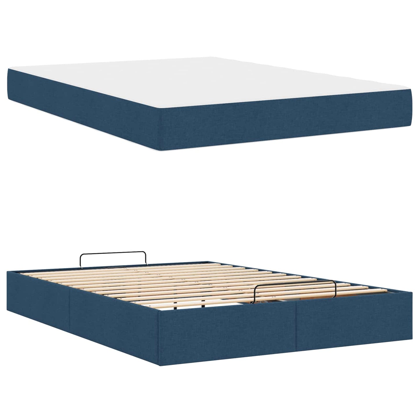 Struttura letto con materasso 2 pcs Blu Tessuto | homemem39
