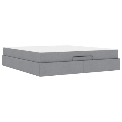 Struttura letto con materasso 2 pcs Grigio chiaro Tessuto | homemem39