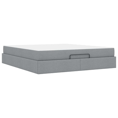 Struttura letto con materasso 2 pcs Grigio chiaro Tessuto
