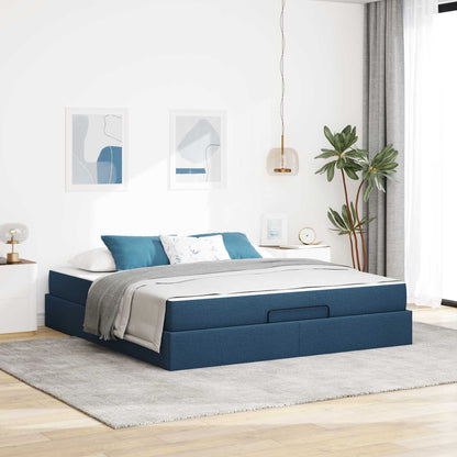 Struttura letto con materasso 2 pcs Blu Tessuto | homemem39