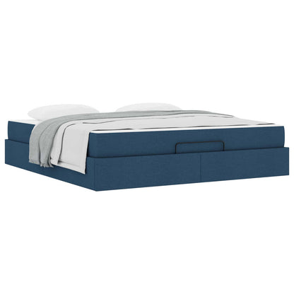 Struttura letto con materasso con materasso 2 pcs Blu Tessuto