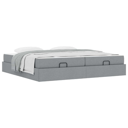 Struttura letto con materasso 2 pcs Grigio chiaro Tessuto | homemem39