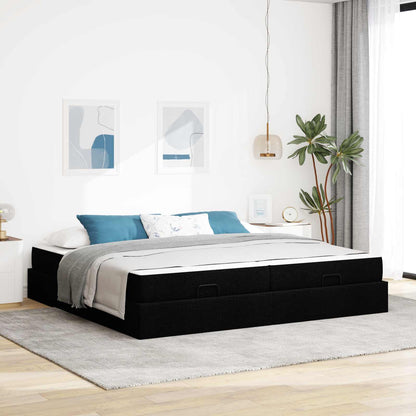 Struttura letto con materasso con materasso 2 pcs Nero Tessuto | homemem39