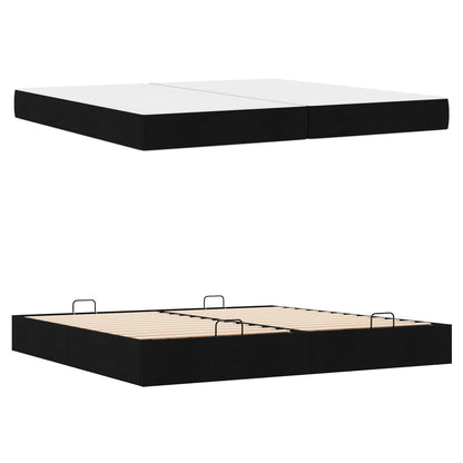 Struttura letto con materasso con materasso 2 pcs Nero Tessuto | homemem39