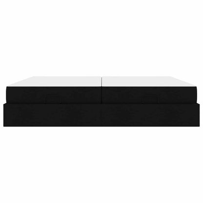 Struttura letto con materasso con materasso 2 pcs Nero Tessuto