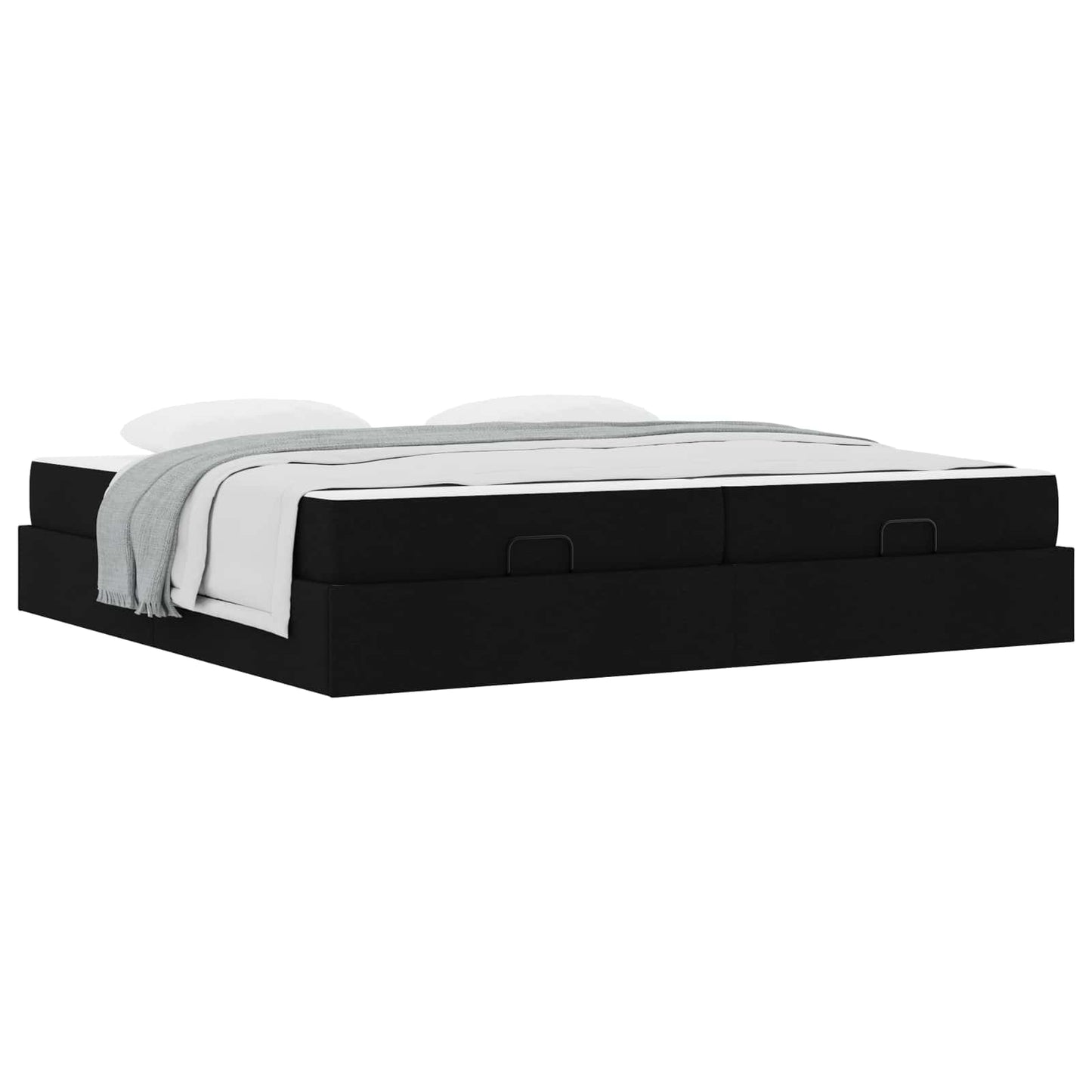 Struttura letto con materasso con materasso 2 pcs Nero Tessuto | homemem39