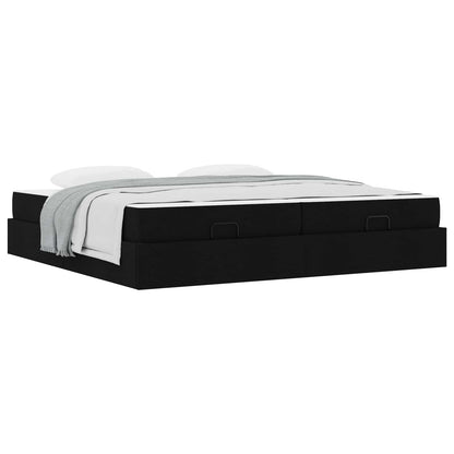 Struttura letto con materasso con materasso 2 pcs Nero Tessuto | homemem39