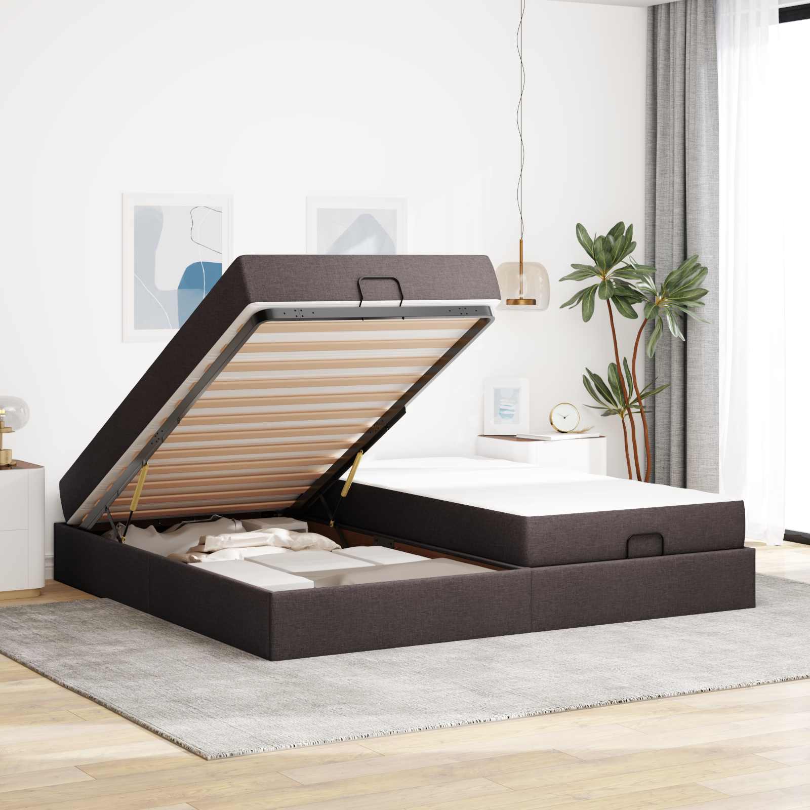 Struttura letto con materasso 2 pz Tanno Tessuto | homemem39