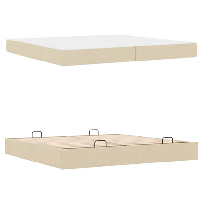 Struttura letto con materasso con materasso 2 pcs Crema Tessuto