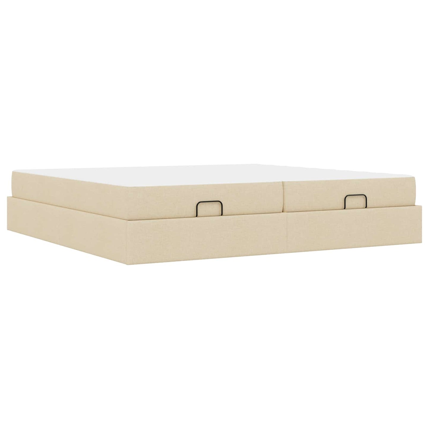 Struttura letto con materasso con materasso 2 pcs Crema Tessuto