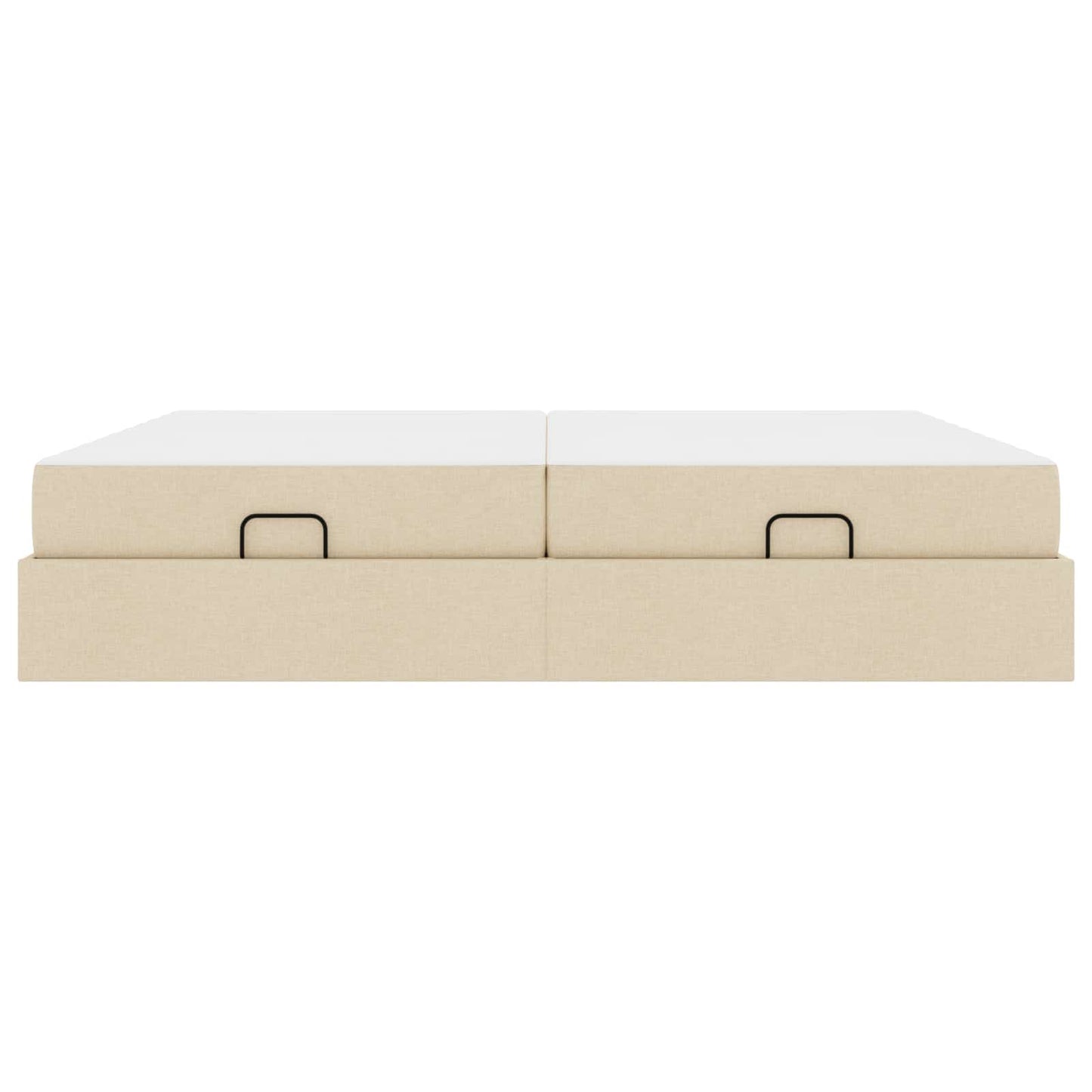 Struttura letto con materasso con materasso 2 pcs Crema Tessuto