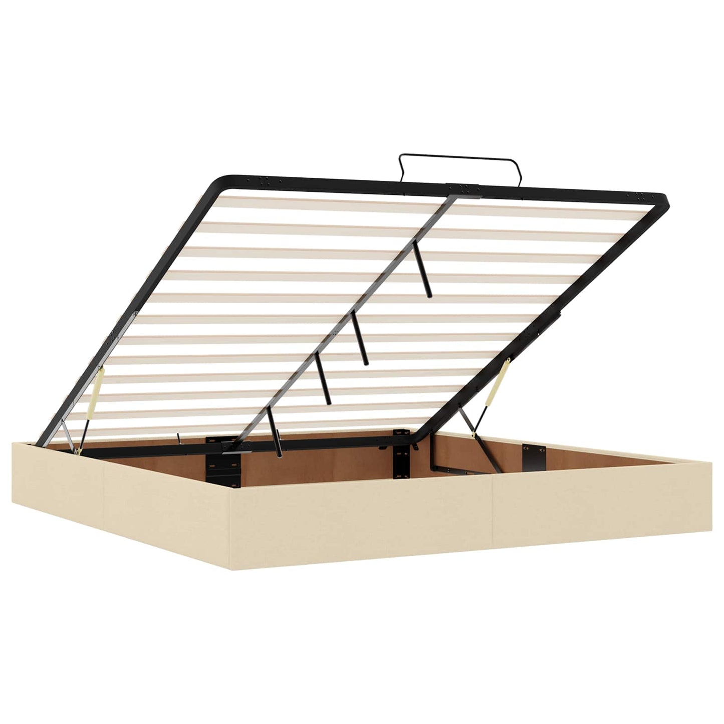 Struttura letto con materasso con materasso 2 pcs Crema Tessuto