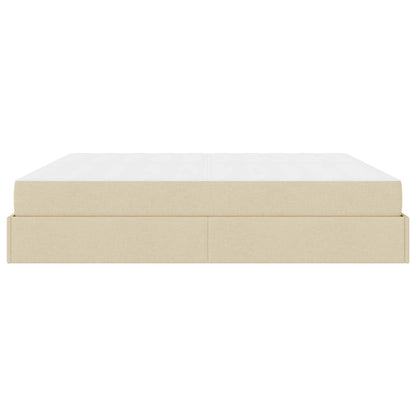 Struttura letto con materasso con materasso 2 pcs Crema Tessuto
