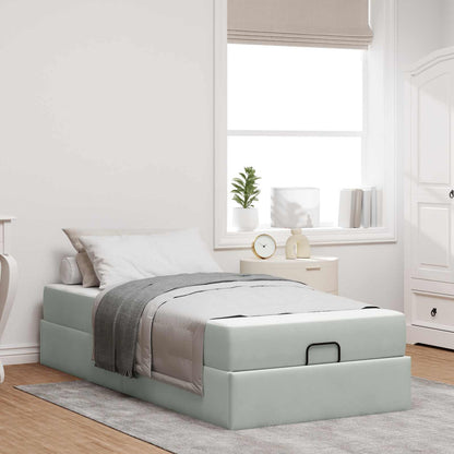 Struttura letto con materasso 2 pcs Grigio chiaro Velluto | homemem39