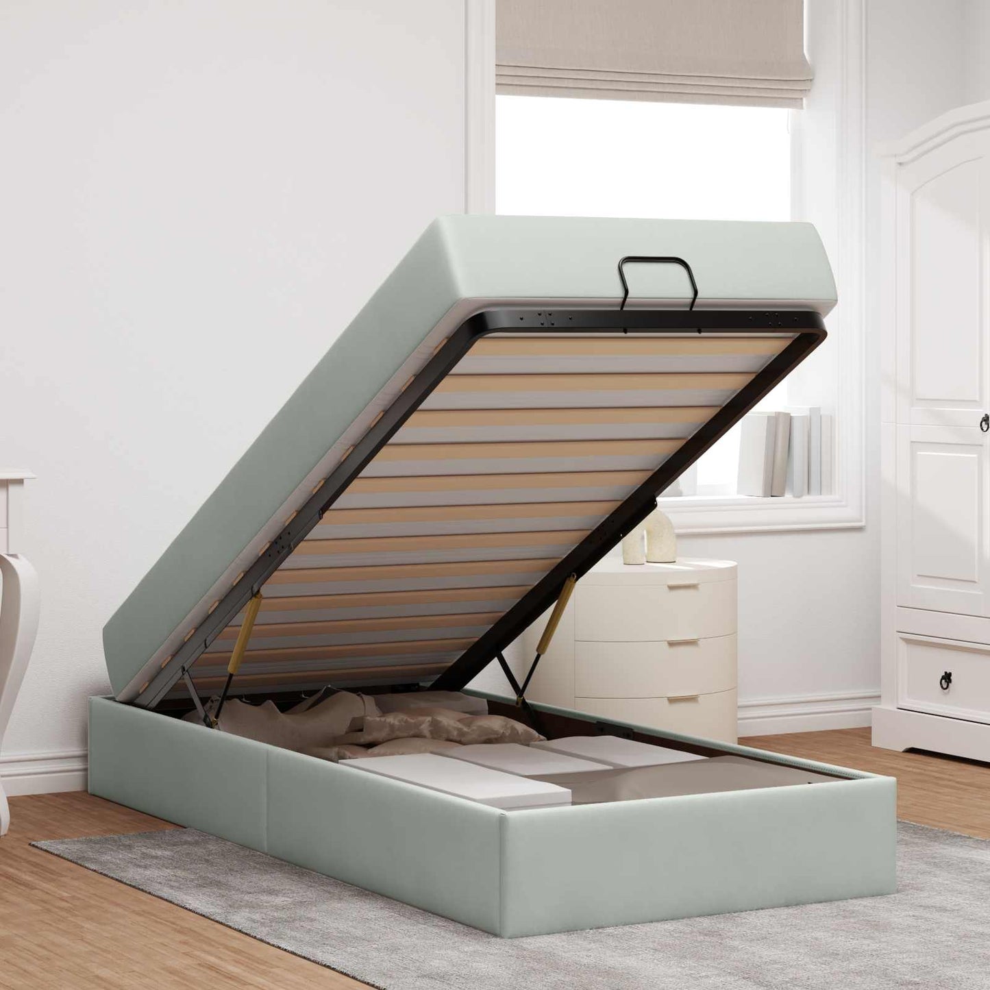 Struttura letto con materasso 2 pcs Grigio chiaro Velluto | homemem39
