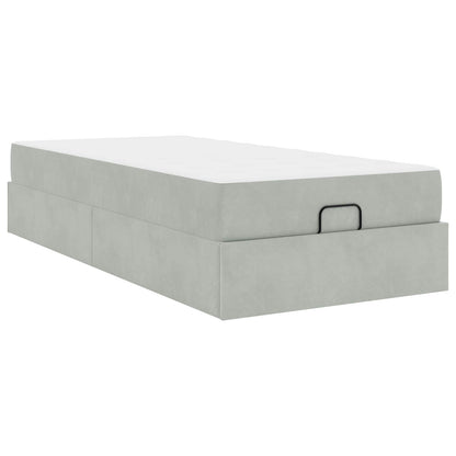 Struttura letto con materasso 2 pcs Grigio chiaro Velluto | homemem39