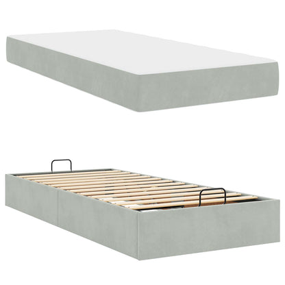 Struttura letto con materasso 2 pcs Grigio chiaro Velluto | homemem39