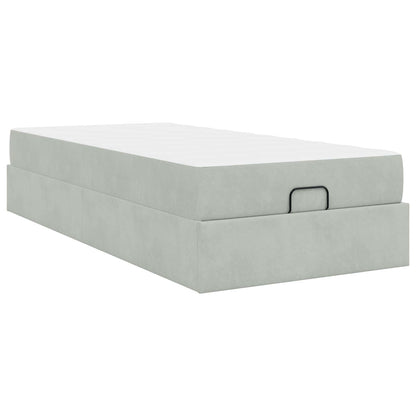 Struttura letto con materasso 2 pcs Grigio chiaro Velluto | homemem39