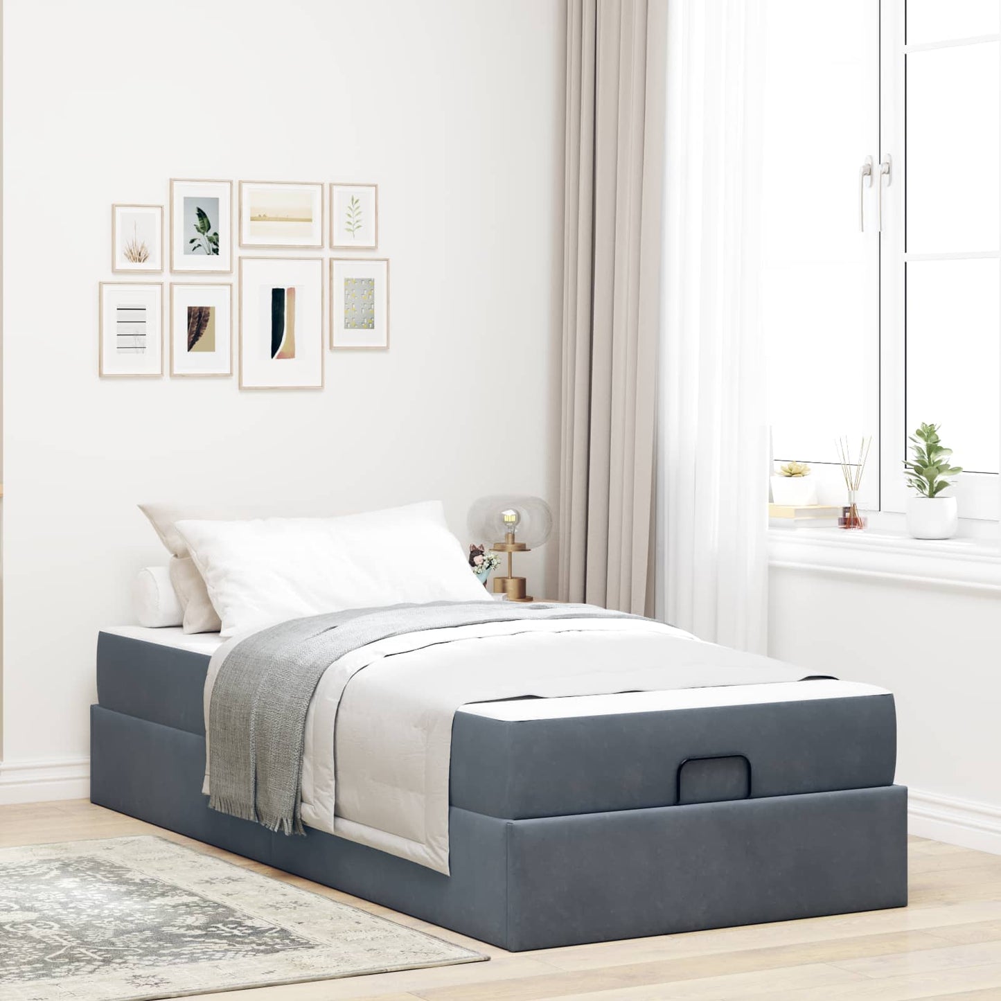 Struttura letto con materasso 2 pcs Grigio Sfumato Velluto | homemem39