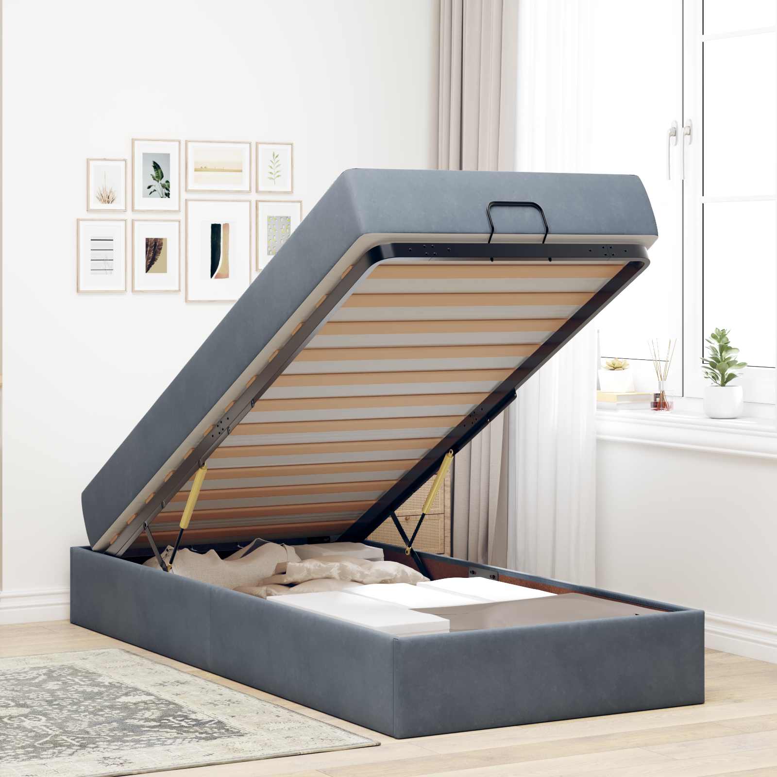 Struttura letto con materasso 2 pcs Grigio Sfumato Velluto | homemem39