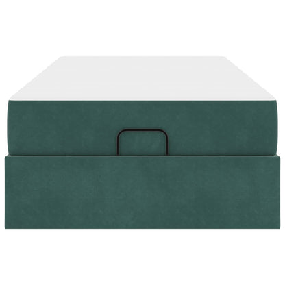Struttura letto con materasso con materasso 2 pcs Verde Velluto
