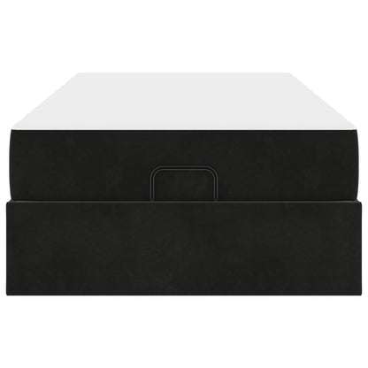 Struttura letto con materasso con materasso 2 pcs Nero Velluto